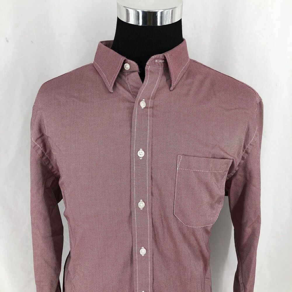 Pendleton Bridgeport Red Long Sleeve Hidden Button Down Dress Shirt XL